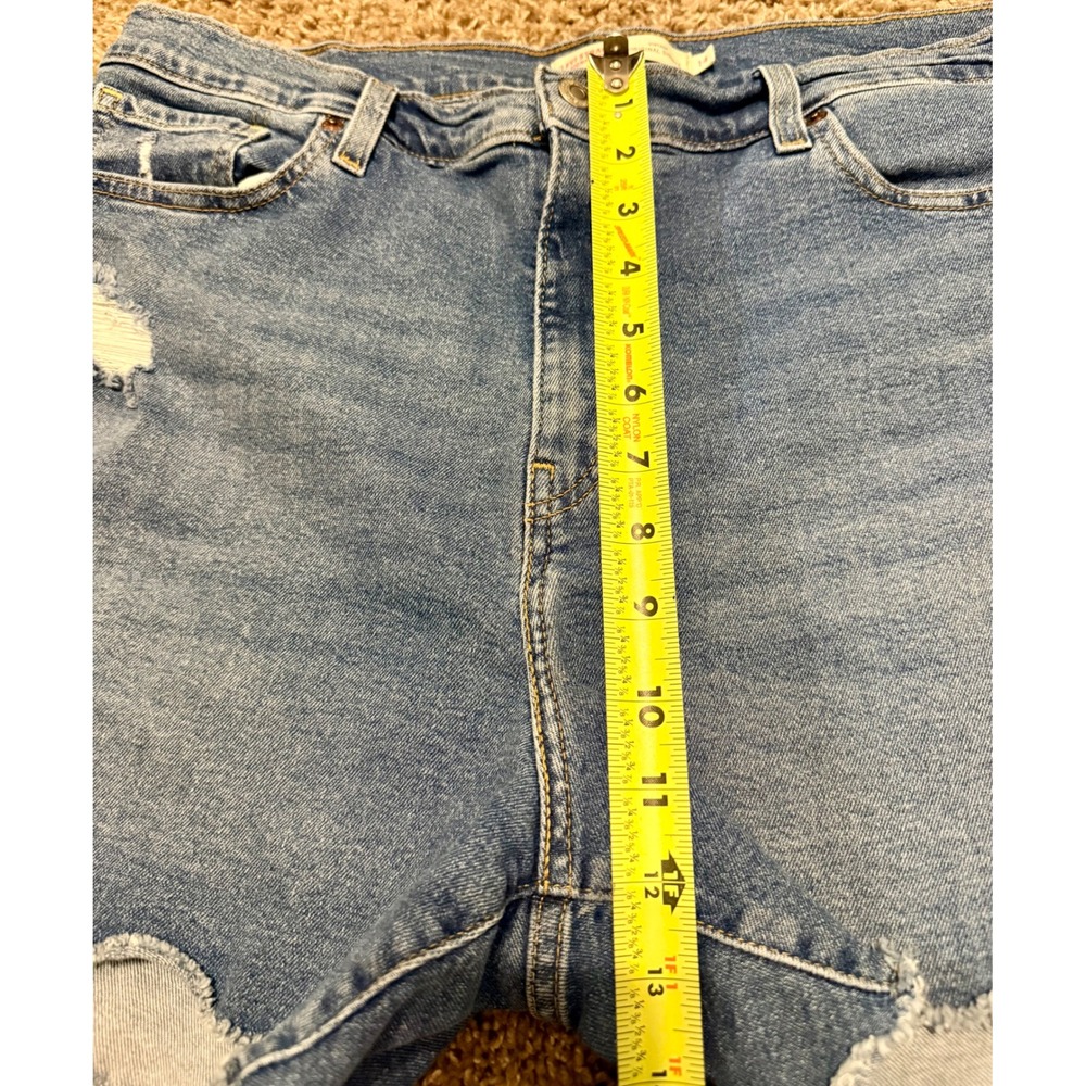 Levi Strauss Signature Shorts 14 Excellent Blue Distressed Denim Cutoff W32 - Picture 8 of 10